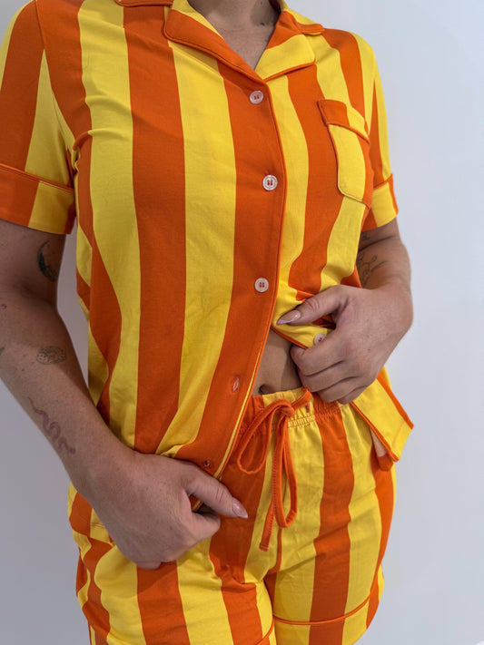 Golden Hour Stripe Sleep Set